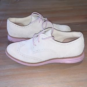 Cole Haan Womens Lunargrand Wing Tip Oxford White purple Suede Size 7 / 7B